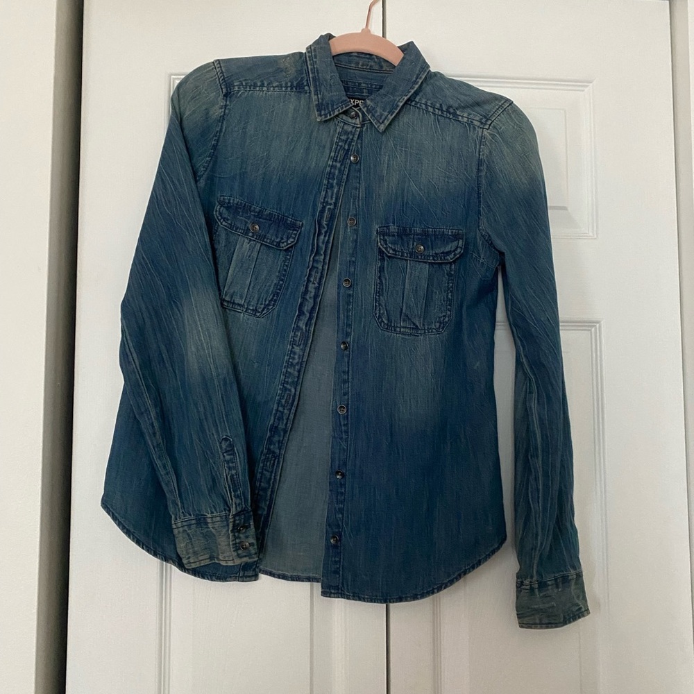 Express Indigo Denim Shirt